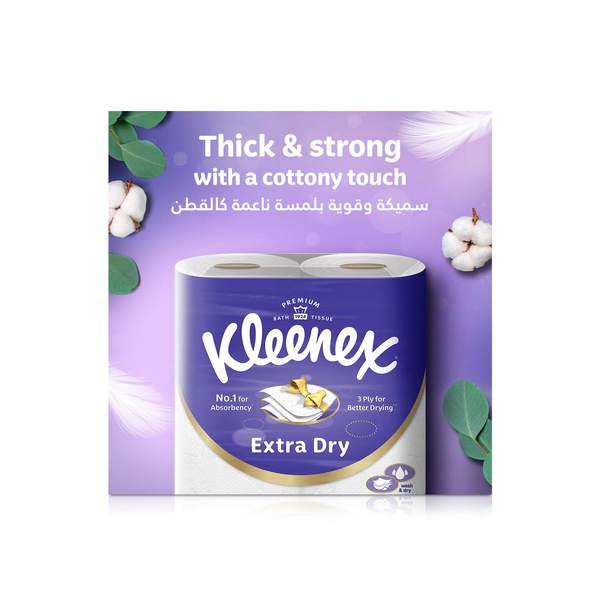Kleenex Extra Dry Toilet Tissue Paper 160 Sheets x 3 Ply x 4 Rolls