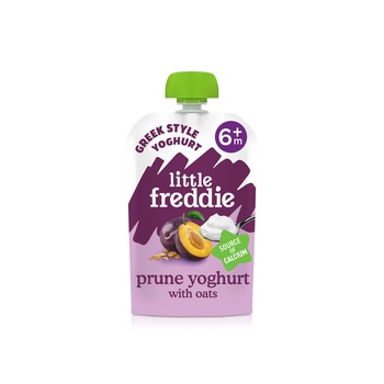 Little Freddie Organic Prune Greek Style Yoghurt with Oats Baby Food Pouch (+6m) 100g