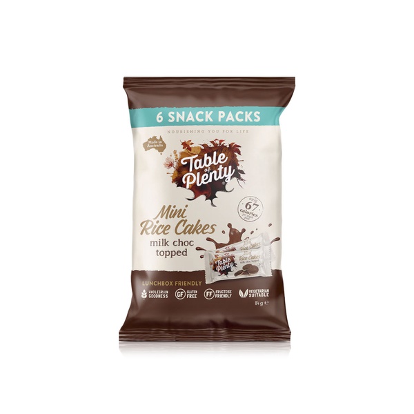 Table Of Plenty Gluten Free Mini Rice Cakes Milk Chocolate Snack Packs 84g x 6