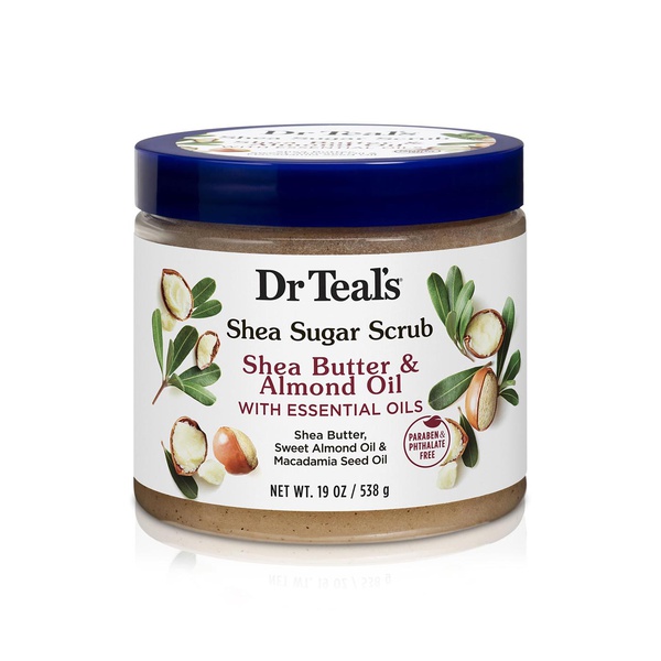 Buy Dr teals shea sugar body scrub shea butter & almond oil 538g in UAE