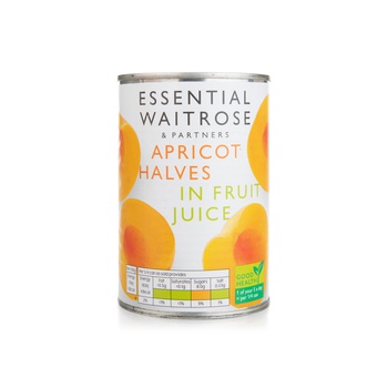 Waitrose Essential Apricot Halves in Fruit Juice 410g