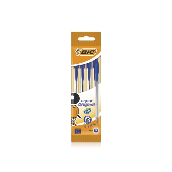 Bic Cristal Medium Blue Pens x 4