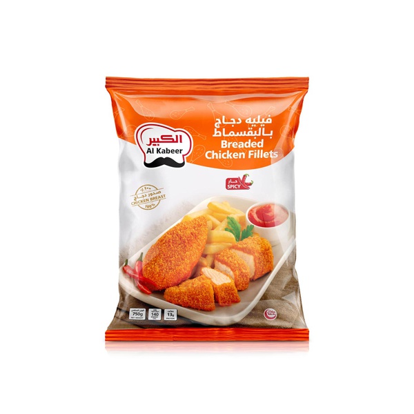 Al Kabeer Frozen Spicy Breaded Chicken Fillets 750g