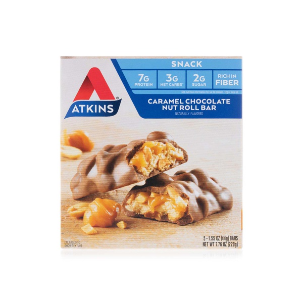 Atkins caramel chocolate nut roll bar 44g - Spinneys UAE