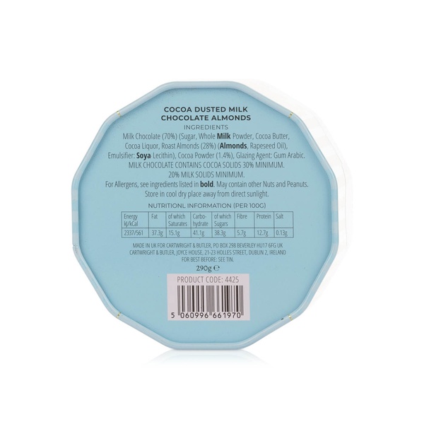 Cartwright & Butler Cocoa Dusted Milk Chocolate Almonds Tin 290g