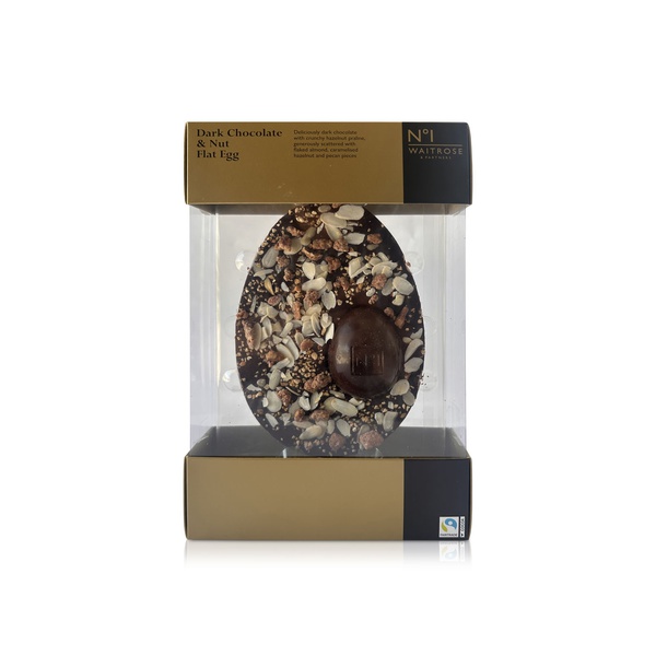 Waitrose No.1 Dark Chocolate & Nut Flat Florentine Easter Egg 204g