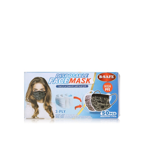 B-Safe Disposable Printed Face Masks X50 - Spinneys UAE