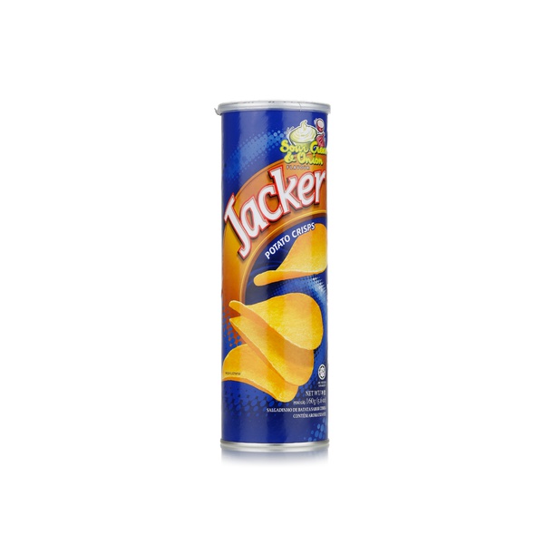 Buy Jacker sour cream and onion potato crisps 160g in UAE