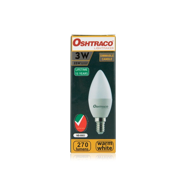 Buy Oshtraco LED Candle Dimmable 3w Warm White in UAE