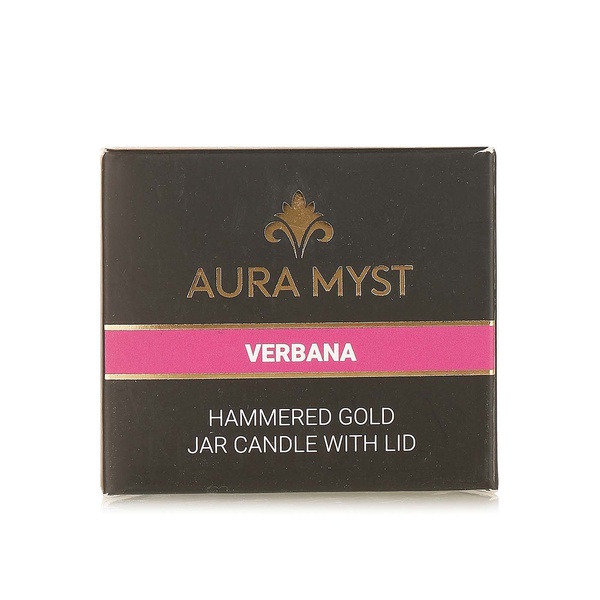 اشتري Aura Myst hammered gold jar candle verbana في الامارات