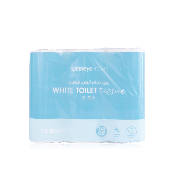 Buy SpinneysHOME White Toilet Tissue 2ply x12 in UAE