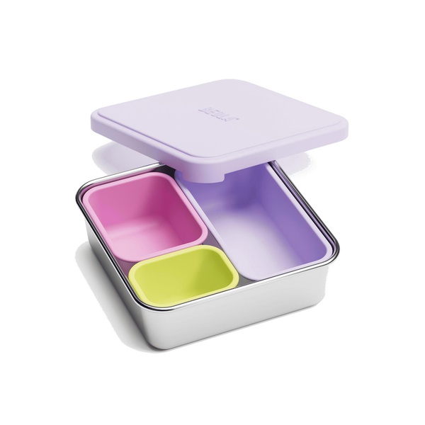 Beola Stainless Steel Snack Box with Lid Purple
