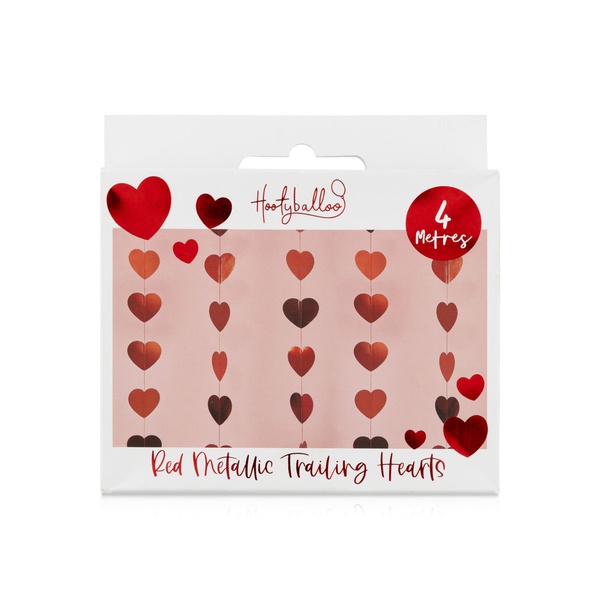 Hootyballoo Red Metallic Trailing Hearts 4m