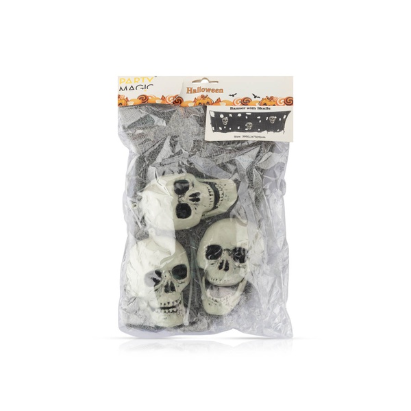 Party Magic Halloween Banner with Skulls