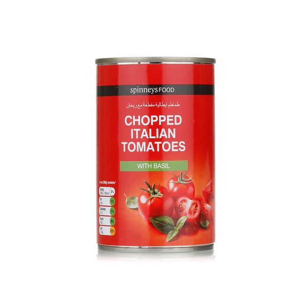 اشتري SpinneysFOOD chopped tomatoes with basil 400g في الامارات