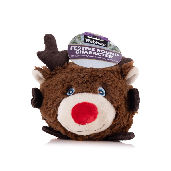 Webbox Festive Dog Toy Round Reindeer