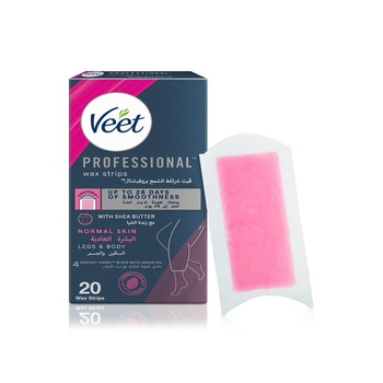 Veet Professional Hair Removal Wax Strips for Normal Skin Legs & Body x 20