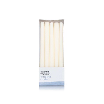 Waitrose Essential Ivory Tapered Candles x 10