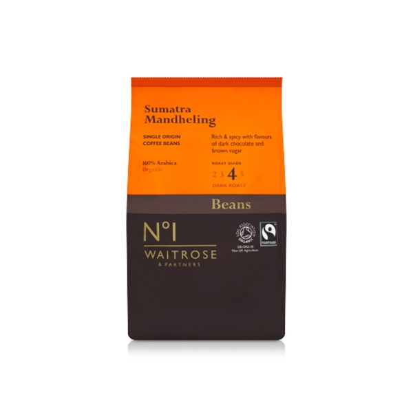 Waitrose No.1 Organic Sumatra Mandheling Single Origin Coffee Beans 750g