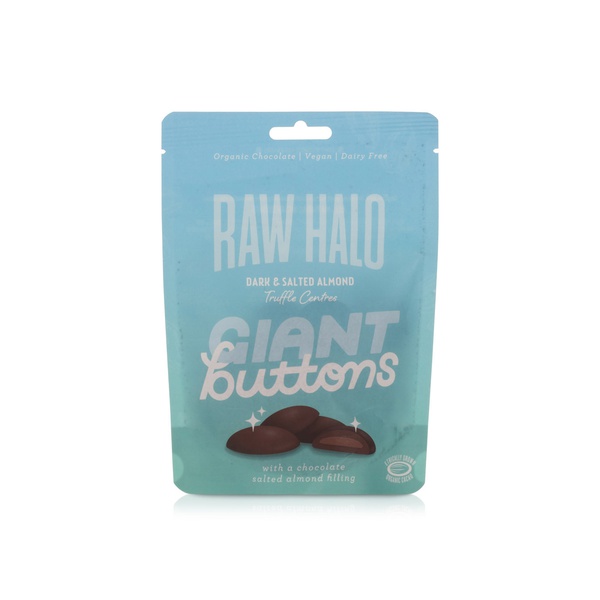 Raw Halo Dark and Salted Almond Truffle Centred Giant Buttons 100g