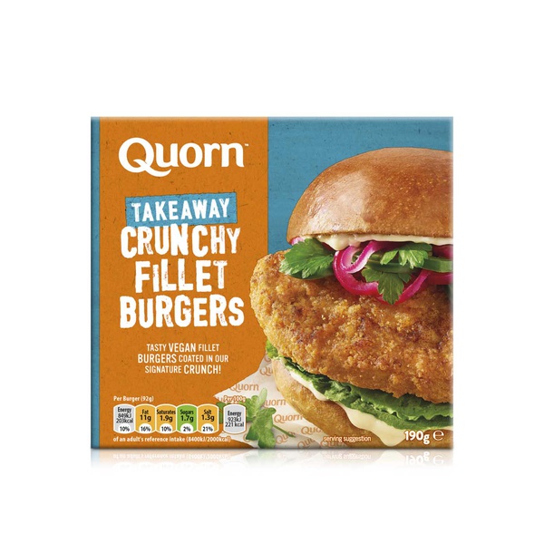 Quorn Frozen Vegan Crunchy Fillet Burger 2 Pack