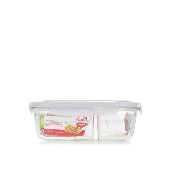 Lock & Lock Oven Glass Pan with Divider 950ml