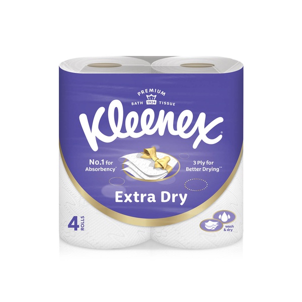 Kleenex Extra Dry Toilet Tissue Paper 160 Sheets x 3 Ply x 4 Rolls
