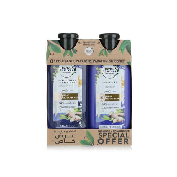 اشتري Herbal Essences micellar water & blue ginger shampoo & conditioner 400ml في الامارات