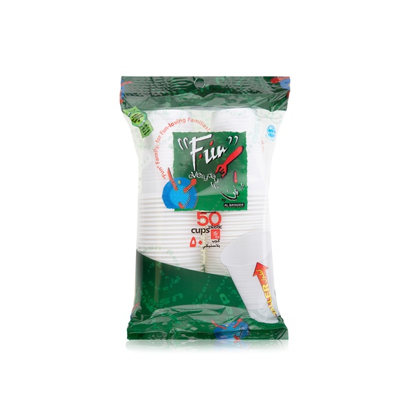 Fun White Plastic Cups 50 x 12oz