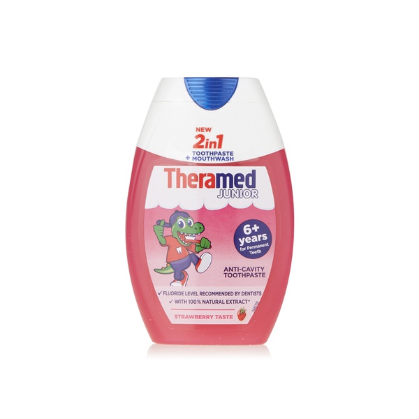 Theramed Junior 2 in 1 Toothpaste & Mouthwash Strawberry 75ml