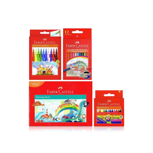 Maped Felt Tip + Colour Pencils + Crayons + Drawing Book