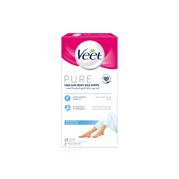 Veet Pure Legs and Body Wax Strips for Sensitive Skin 20s