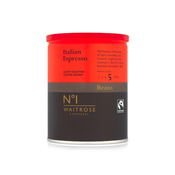 Waitrose No.1 Italian Espresso Slow Roasted Coffee Beans 250g