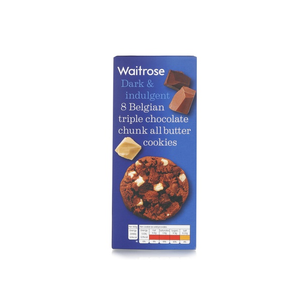 Buy Waitrose Belgian triple chocolate cookies 200g in UAE