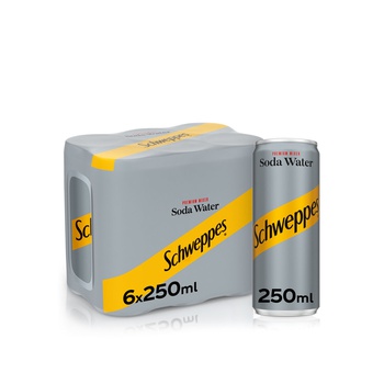 Schweppes Soda Water 6 x 250ml