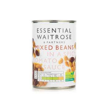 Waitrose Essential Mixed Beans in Spicy Tomato Sauce 395g