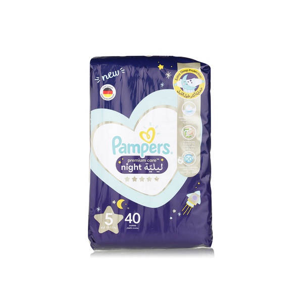 Buy Pampers Premium Care night diapers size 5 40s in UAE