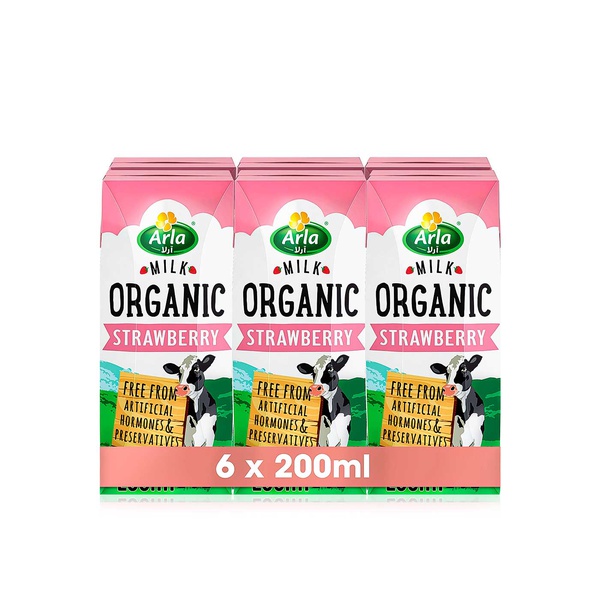 Arla Organic strawberry milk 6x200ml