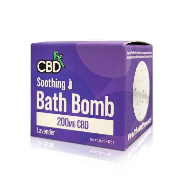 CBDFx 200mg CBD soothing bath bomb lavender 142g