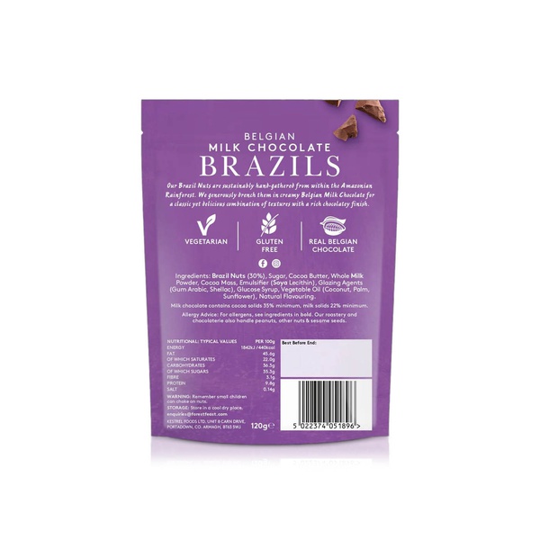 Forest Feast Belgian Milk Chocolate Brazil Nuts 120g