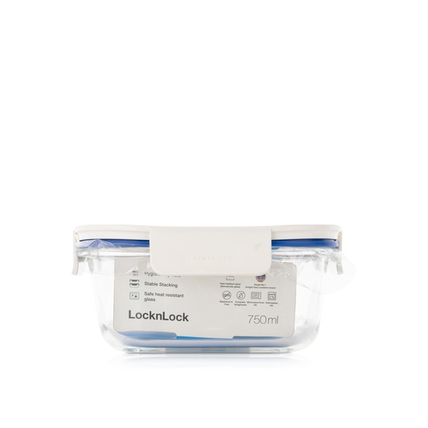 Lock & Lock Glass Clear Square White 750ml