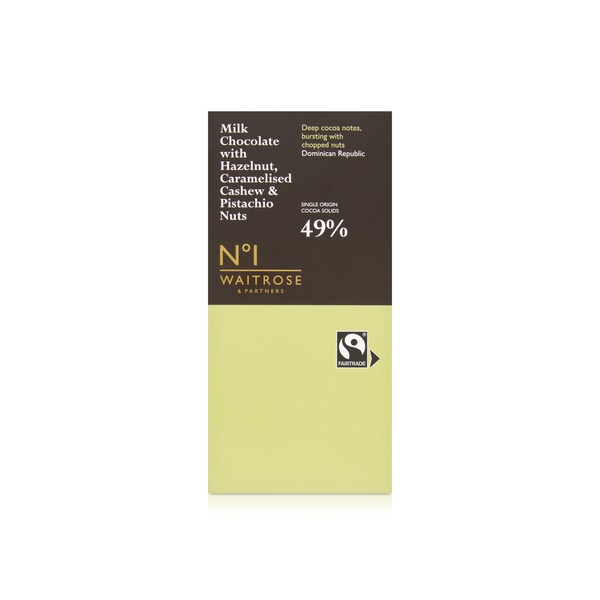 Waitrose No.1 Milk Chocolate with Hazelnut & Cashew 100g