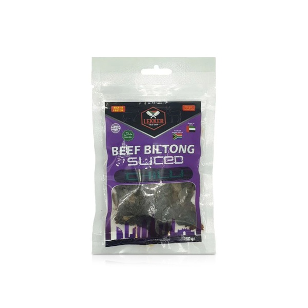 Lekker Beef Biltong Sliced Chilli 250g