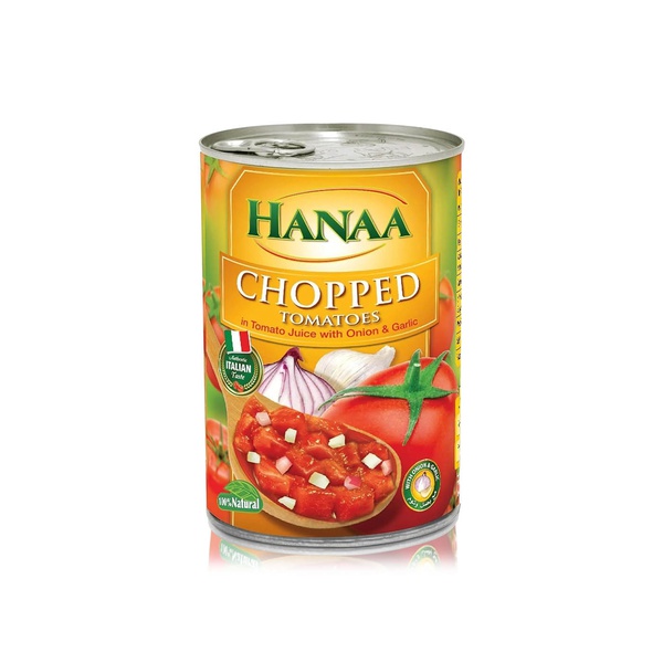 Hanaa Chopped Tomatoes in Tomato Juice with Onion & Garlic 400g
