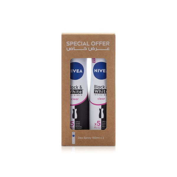 Nivea Deo Spray Black & White Female 150ml x 2