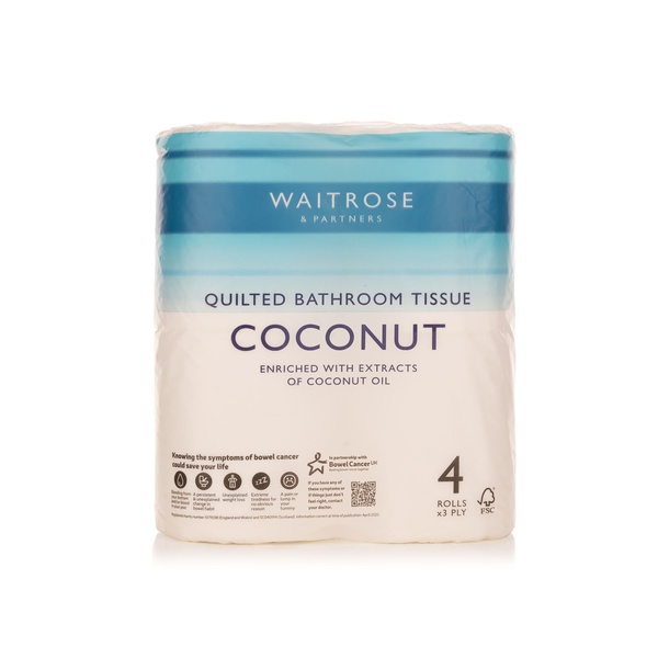 اشتري Waitrose quilted toilet tissue 3ply coconut 4s في الامارات