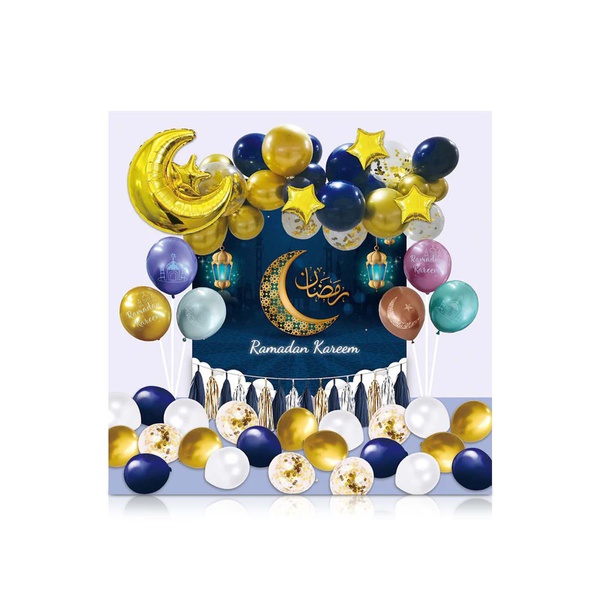 Fiestavibe Ramadan Kareem Balloons and Backdrop Decorations
