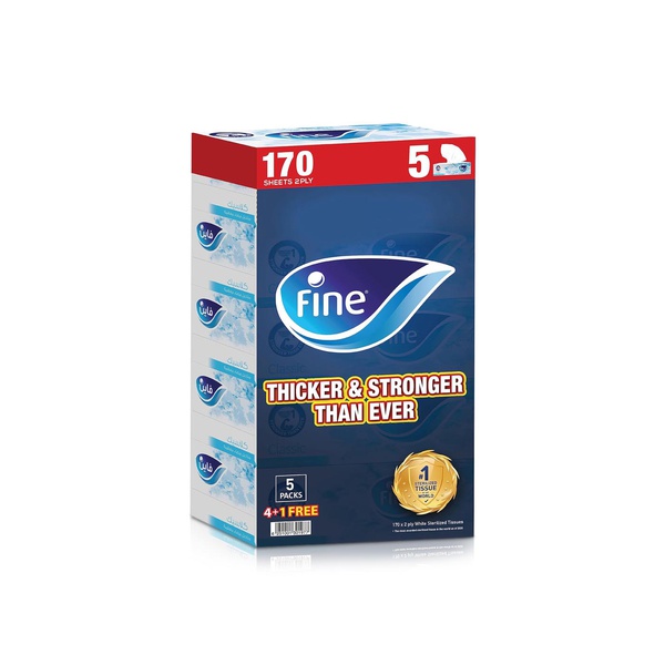 Fine Facial Tissues 170 Sheets 2ply 4+1 Free