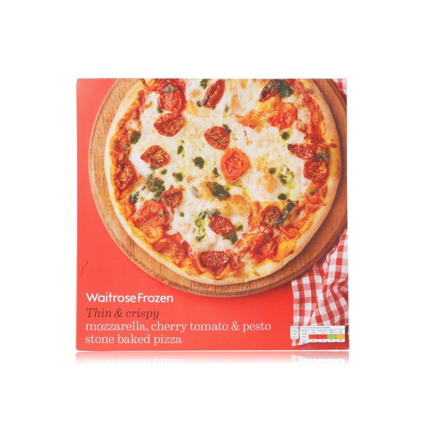 Waitrose Frozen Mozzarella, Cherry Tomato And Pesto Pizza 377G