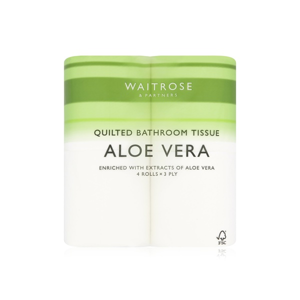 اشتري Waitrose bathroom tissue with aloe vera extracts 3ply x4 rolls في الامارات